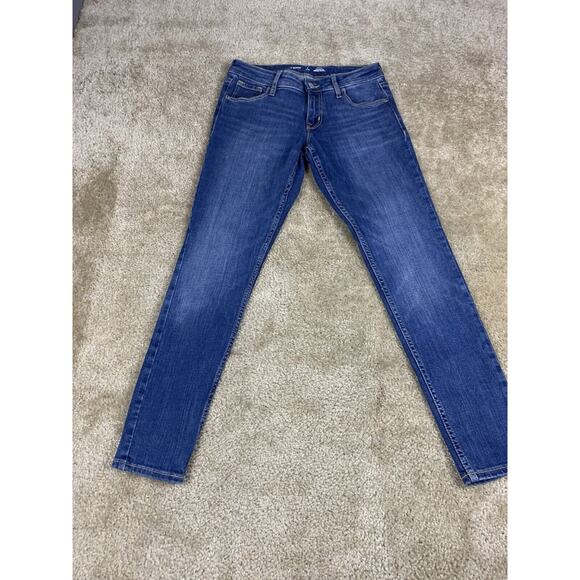 Old Navy Womens Size 2 Petite Rockstar Super Skinny Whiskered Blue Jeans #662 - Picture 1 of 11